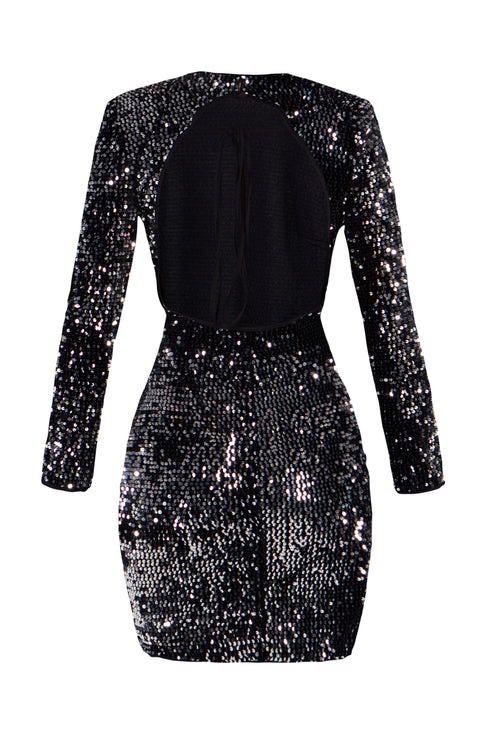 Sequin Backless Mini Dress